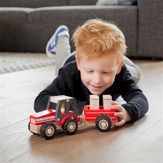Tractor met aanhanger - hooibalen